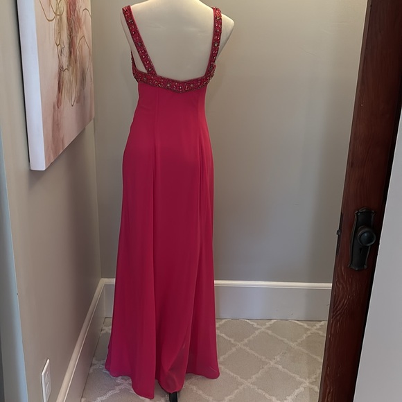 Sue Wong fuchsia full length evening gown with beading - Picture 4 of 13